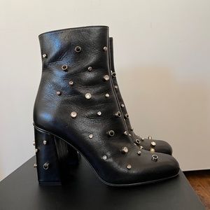 RED Valentino Black Boot with gemstone studs Size 39